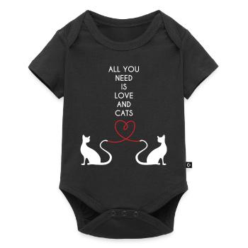 Cat - Love - Cats - I love my cat - Baby Premium short-sleeve bodysuit - black - Front