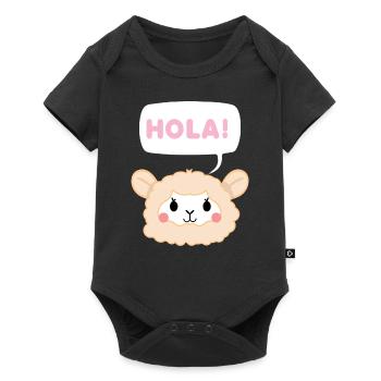 Lama - Hola - Lama T-Shirt - Llamas - Gift - Baby Premium short-sleeve bodysuit - black - Front