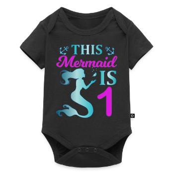 This Mermaid is 1 - Baby Premium Kurzarmbody - Schwarz - Vorne