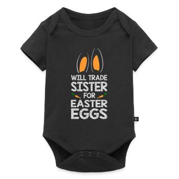 Sera Trade Sister pour Oeufs de Pâques Bunny Ears - Body à manches courtes Premium Bébé - noir - Devant