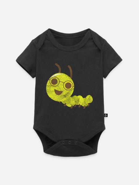 Raupe Geschenk Wurm Leseraupe Insekt - Premium kortærmet baby-body  - sort