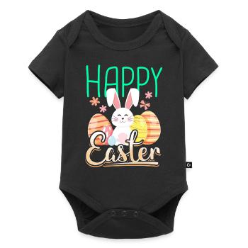 Happy easter gift easter bunny easter eggs cartoon - Baby Premium short-sleeve bodysuit - black - Front