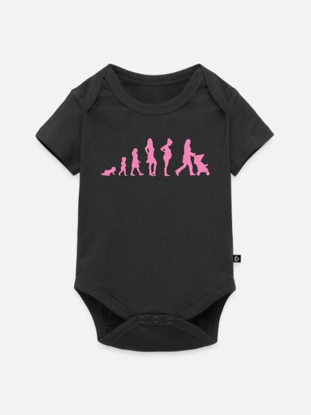 Evolution - Femme - Humour - Cadeau - Enfant - Body à manches courtes Premium Bébé - noir