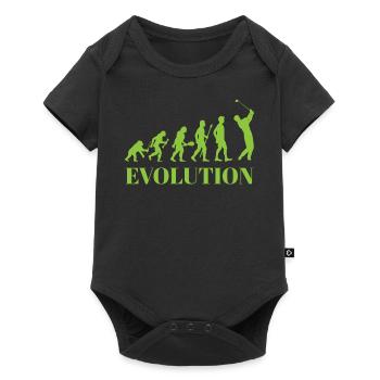 Evolution - Golf - Humour - Divertissement - Cadeau - Body à manches courtes Premium Bébé - noir - Devant