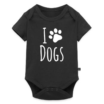J'aime chien chiens patte walkies cadeaux - Body à manches courtes Premium Bébé - noir - Devant