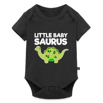 Green Little Baby Saurus v2 - Baby Premium Kurzarmbody - Schwarz - Vorne