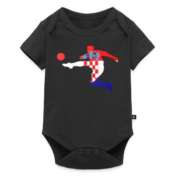 Fußball Bundesliga Sport Kroatien Flagge Spieler - Baby Premium Kurzarmbody - Schwarz - Vorne