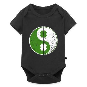 Yin Yang Shamrocks Symbole chinois St. Patrick - Body à manches courtes Premium Bébé - noir - Devant