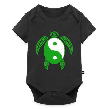 Yin Yang Schildkröte Lustiges chinesisches Tai Chi-Symbol cool - Baby Premium Kurzarmbody - Schwarz - Vorne