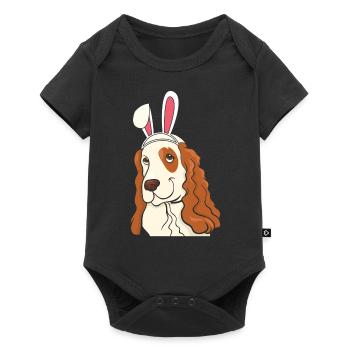Cocker Lapin de Pâques Joyeuses Pâques Cadeau A - Body à manches courtes Premium Bébé - noir - Devant
