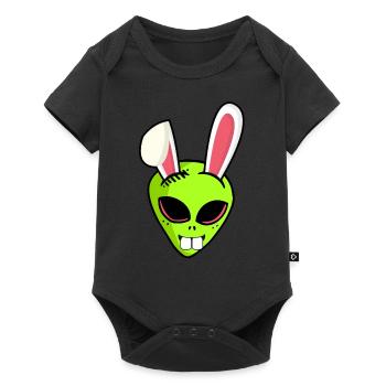 lapin alien Alien cadeau de Pâques Ha - Body à manches courtes Premium Bébé - noir - Devant