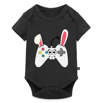 Console de jeu Gamer de Pâques Lapin de Pâques Cadeau - Body à manches courtes Premium Bébé - noir - Devant