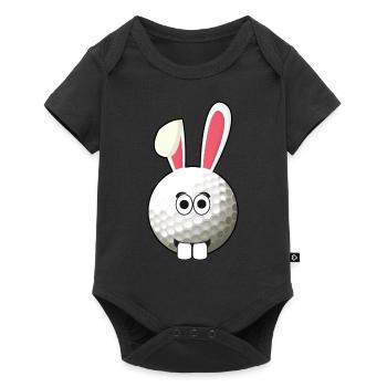 Lapin lapin de golf de golf cadeau de Pâques - Body à manches courtes Premium Bébé - noir - Devant