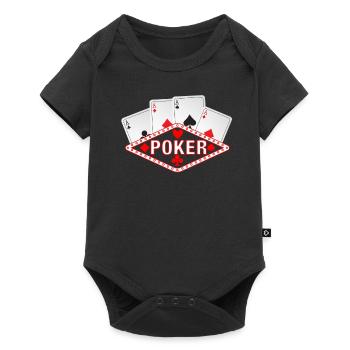 Poker - Ace - Casino - Poker Evening - 2xCaro - Baby Premium short-sleeve bodysuit - black - Front