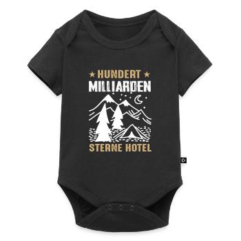 Berge Shirt · Berg · Wandern Camping Sterne Hotel - Baby Premium Kurzarmbody - Schwarz - Vorne