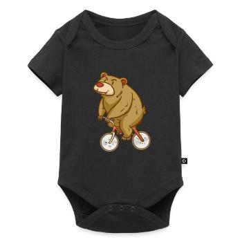 Bear - Biking - Sports - Gift - Baby Premium short-sleeve bodysuit - black - Front