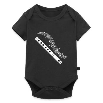 Playing the flute is my life gift love flute - Baby Premium short-sleeve bodysuit - black - Front