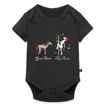 Licorne cheval votre tante mon cadeau de tante - Body à manches courtes Premium Bébé - noir - Devant