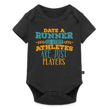 Je date le T-shirt du coureur - Body à manches courtes Premium Bébé - noir - Devant