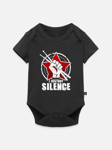 Drummer batteur batterie cadeau - Body à manches courtes Premium Bébé - noir