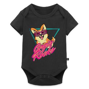 Welsh Corgi Pembroke - Baby Premium short-sleeve bodysuit - black - Front