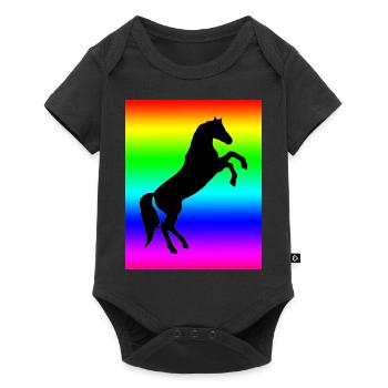 Rainbow Horse - Baby Premium short-sleeve bodysuit - black - Front