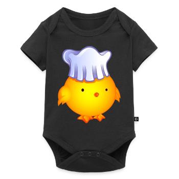 poussin cuisinier.png - Body à manches courtes Premium Bébé - noir - Devant