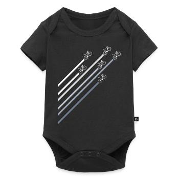 Bicycles with stripes - Baby Premium short-sleeve bodysuit - black - Front