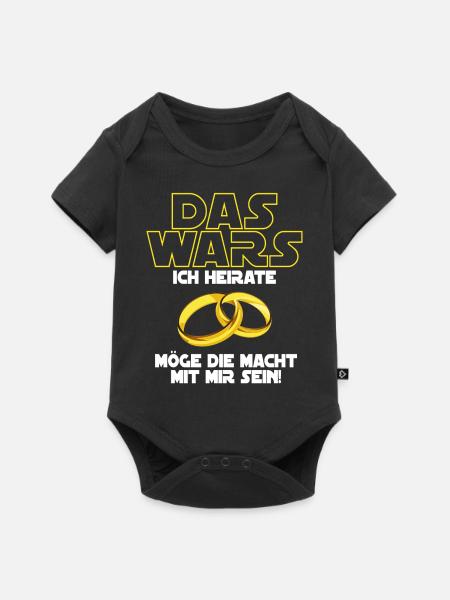 Das Wars Ich Heirate JGA Ehe - Baby Premium Kurzarmbody - Schwarz