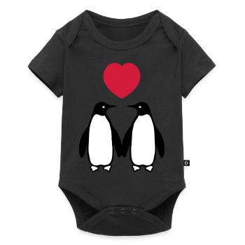 Verliebte Pinguine - Body à manches courtes Premium Bébé - noir - Devant