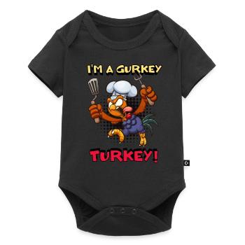Je suis Gurkey Turkey Chef Kids - Body à manches courtes Premium Bébé - noir - Devant