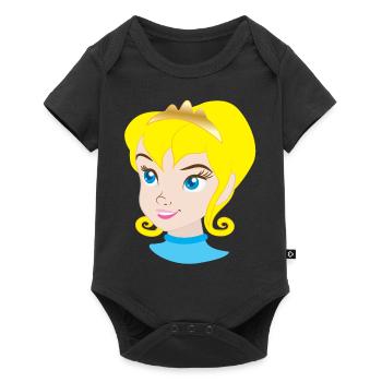 Pretty blonde princess in royal crown - Baby Premium short-sleeve bodysuit - black - Front