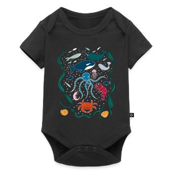 Underwater World I Fish and Sea Animals - Baby Premium short-sleeve bodysuit - black - Front