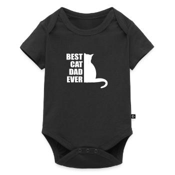 Best Cat Dad ever - Beste Katzen Papa - Baby Premium short-sleeve bodysuit - black - Front