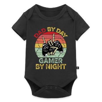 Papa de jour Gamer de nuit - Body à manches courtes Premium Bébé - noir - Devant