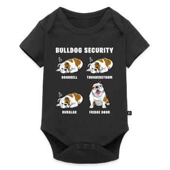 Bulldogge Sicherheit - Baby Premium Kurzarmbody - Schwarz - Vorne