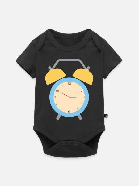 Wecker - Baby Premium Kurzarmbody - Schwarz