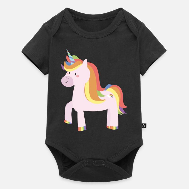Licorne LGBT - Body à manches courtes Premium Bébé - noir