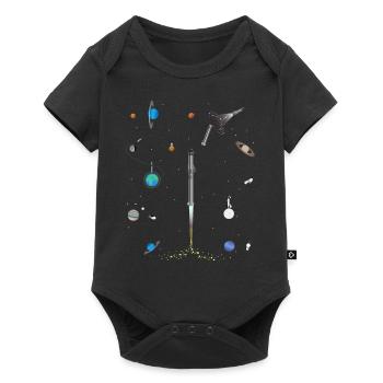 A Space-x blast into Space pattern - Baby Premium short-sleeve bodysuit - black - Front