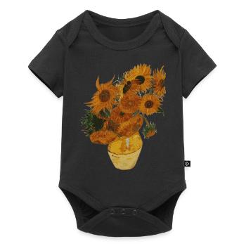 Sonnenblumen - Baby Premium Kurzarmbody - Schwarz - Vorne