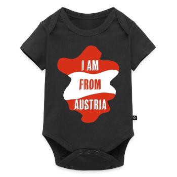I am from AUSTRIA - Baby Premium Kurzarmbody - Schwarz - Vorne