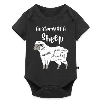 Anatomy of a Sheep Cute Yarn Wool Sheep Knitting - Baby Premium short-sleeve bodysuit - black - Front
