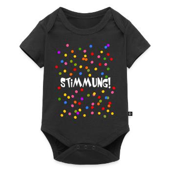 Stimmung Konfetti Fasching Karneval Silvester bunt - Baby Premium Kurzarmbody - Schwarz - Vorne