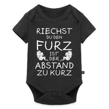 Riechen Furz Abstand Lustiger Spruch Pups Geschenk - Baby Premium Kurzarmbody - Schwarz - Vorne
