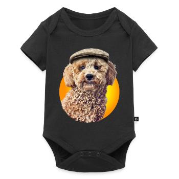Poodle Pepe with cap - Baby Premium short-sleeve bodysuit - black - Front