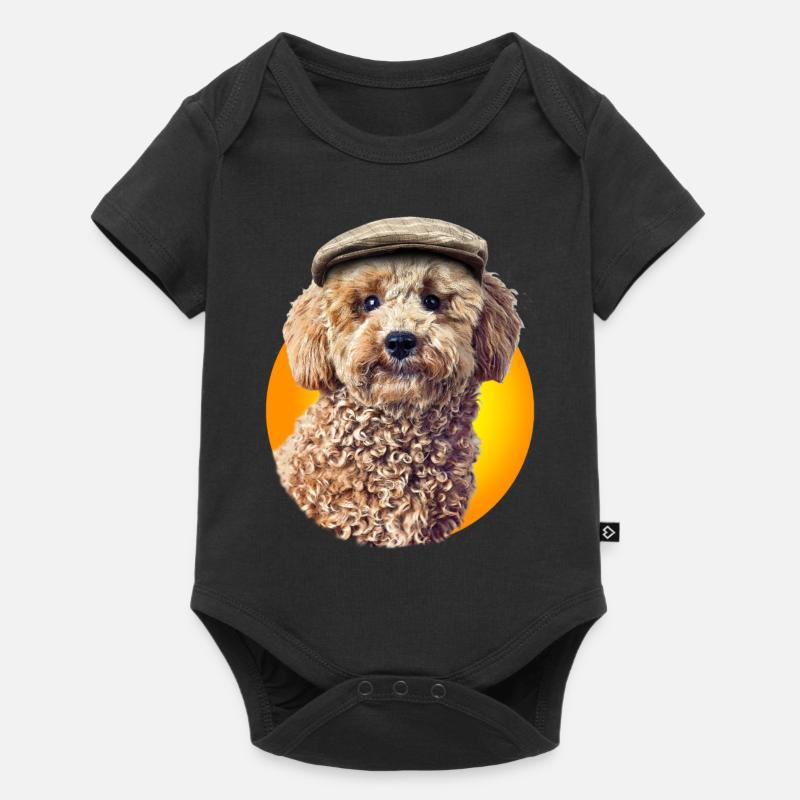 Poodle Pepe with cap - Baby Premium short-sleeve bodysuit - black
