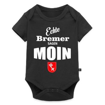 Bremen - Echte Bremer sagen Moin - Baby Premium Kurzarmbody - Schwarz - Vorne