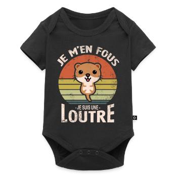 Je m'en fous je suis une loutre - Body à manches courtes Premium Bébé - noir - Devant