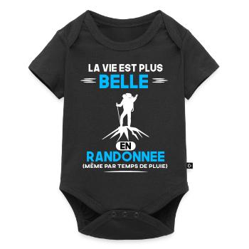 La Vie est plus belle en Randonnée humour cadeau - Body à manches courtes Premium Bébé - noir - Devant