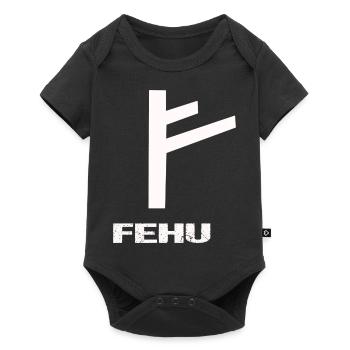 Wikinger Rune Fehu - Baby Premium Kurzarmbody - Schwarz - Vorne